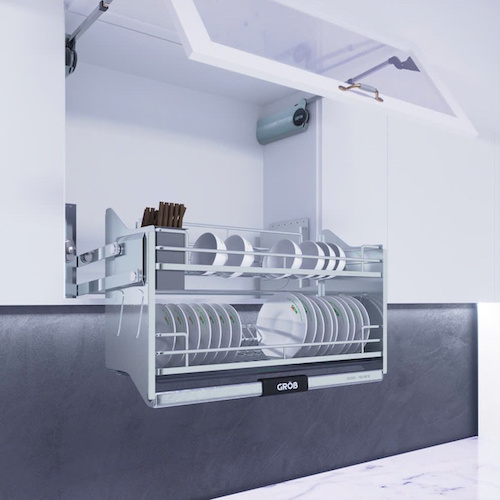 Giá bát đĩa nâng hạ Inox SUS304 Grob C1C304-170