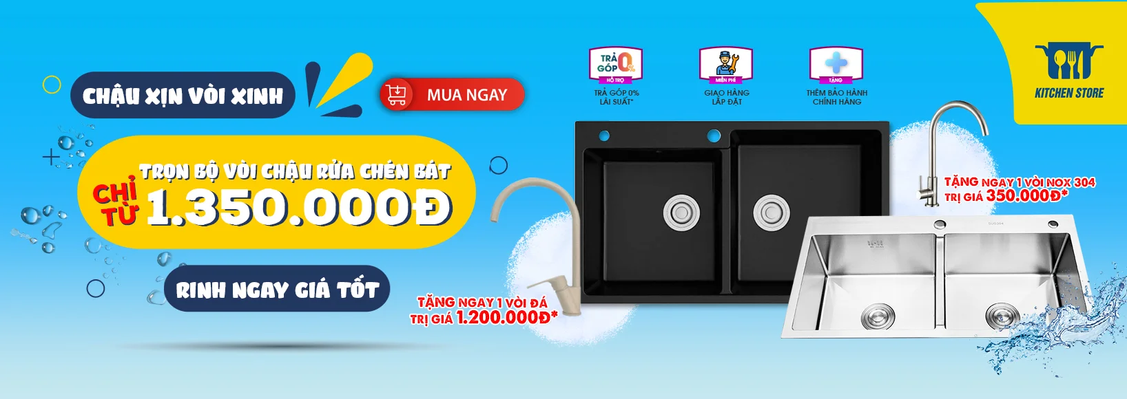 Vòi - chậu rửa bát