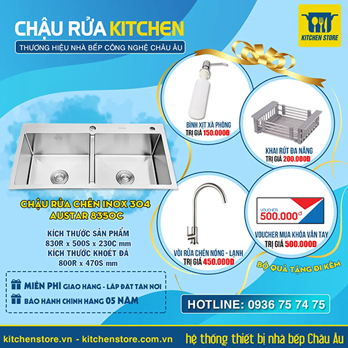 Chậu rửa chén Austar AU-8350C