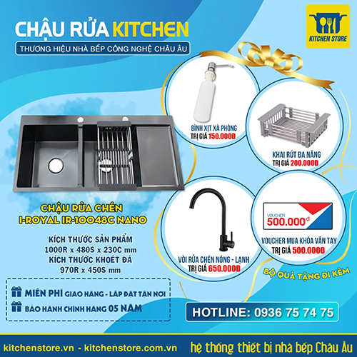 Chậu rửa chén I-Royal IR-10048C Nano