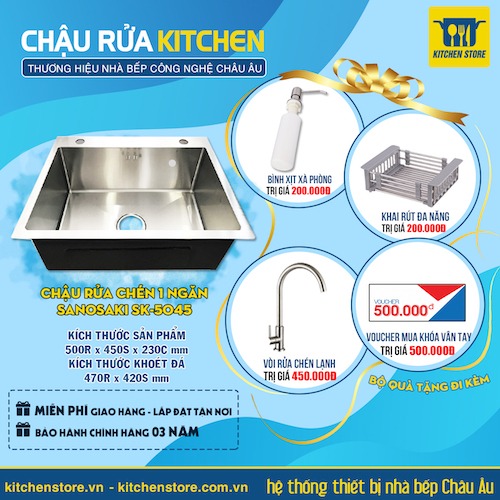 Chậu rửa chén Sanosaki SK-5045