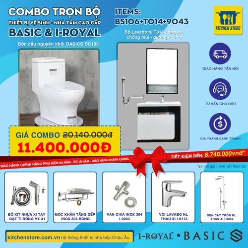 Combo nhà tắm Basic BS106 - T014 - 9043