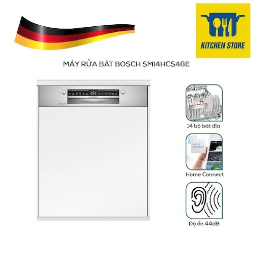 Máy rửa chén bán âm Bosch SMI4HCS48E Series 4
