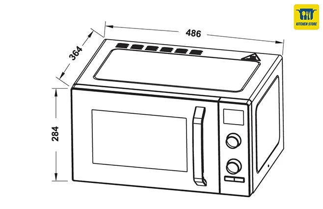 kích thước Lò vi sóng kết hợp Hafele 23L HW-F23B