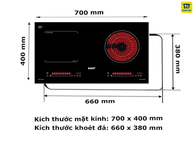 Bếp điện từ kết hợp hồng ngoại Kaff KF-EG902IH Combo