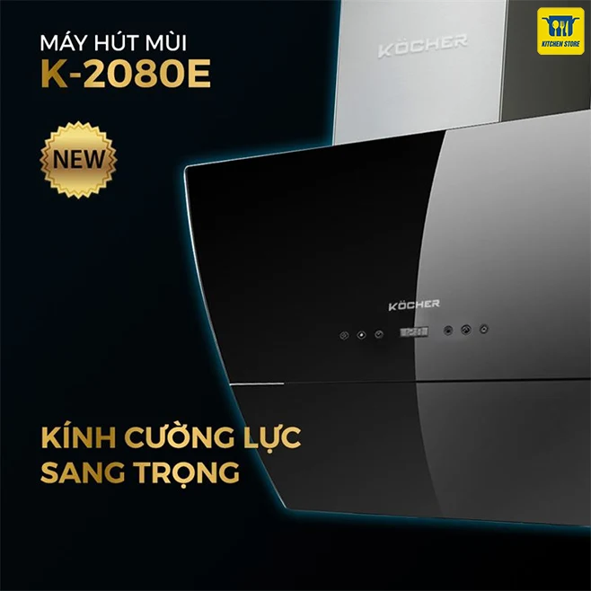 Máy hút mùi áp tường cao cấp Kocher K-2080E (90cm)